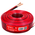 Прозрачен кабел за високоговорители 2x0.50 1m МЕДЕН CCA BLACK/RED