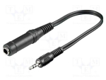 Кабел Cable; Jack 3.5mm 3pin plug,Jack 6,3mm socket; 0.2m; black